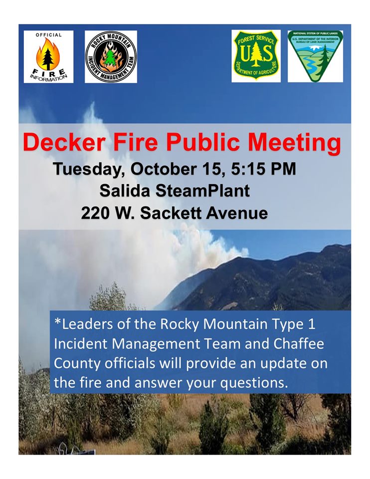 Decker Fire Public Meeting Tonight in Salida