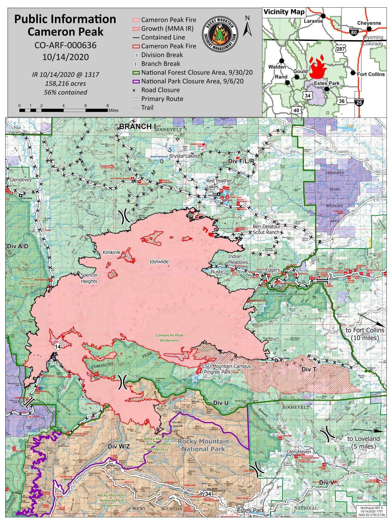 Cameron Peak Containment Over 90 percent