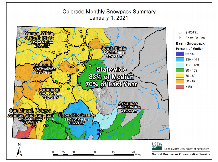 Arkansas River Valley at 99 Percent of Snowpack