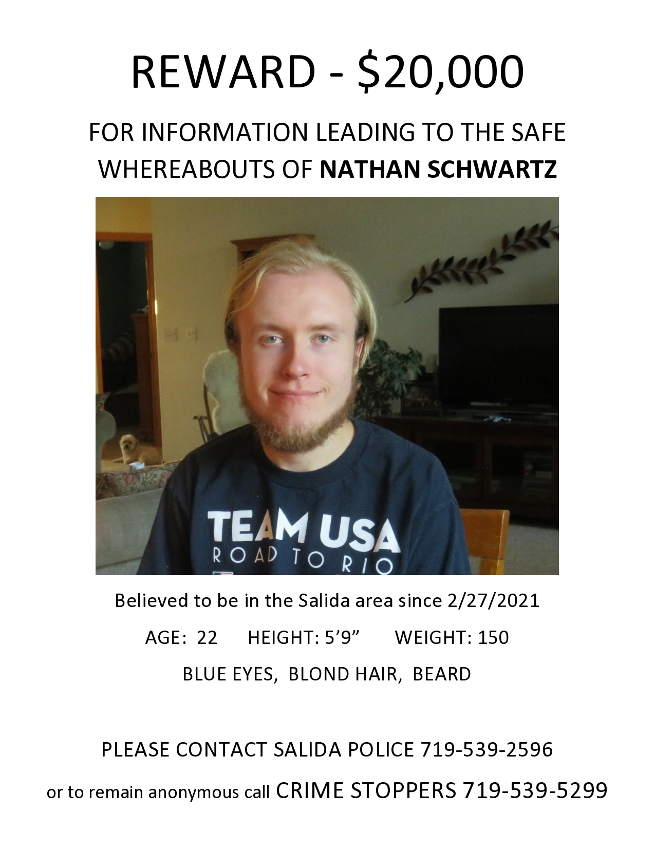 Family Offers Reward for Information on Missing Salida Man