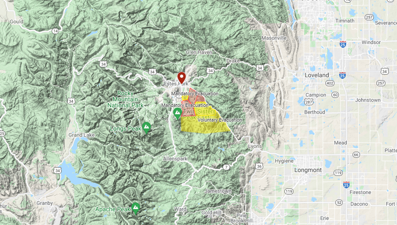 Wildfire South of Estes Park Now 15 Percent Contained