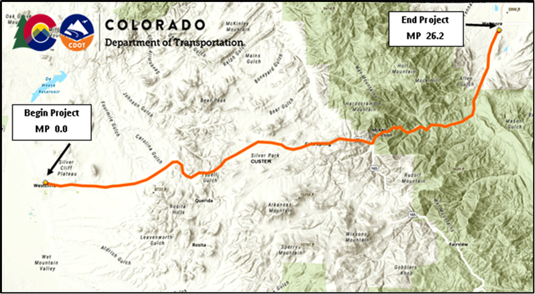 Improvements are Underway on CO 96 Between Westcliffe and Wetmore in Custer County 