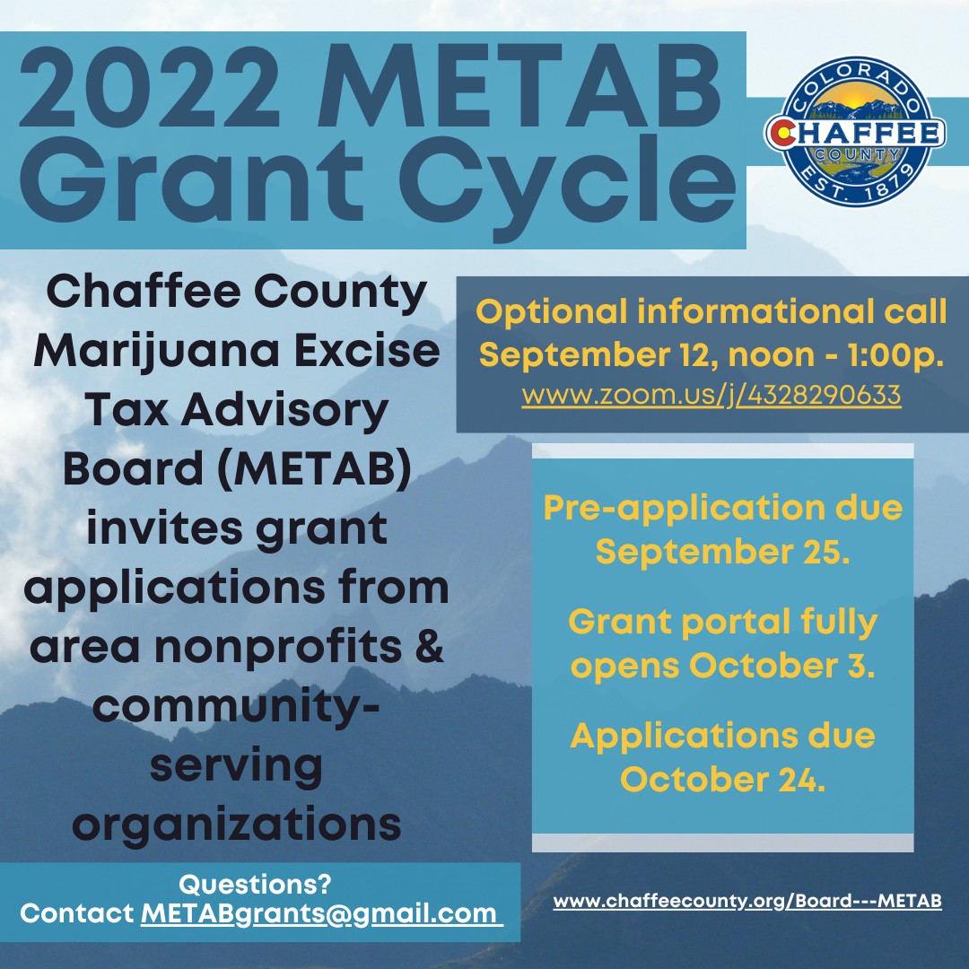 Chaffee County Marijuana Excise Tax Advisory Board Announces 2022 Grant Cycle