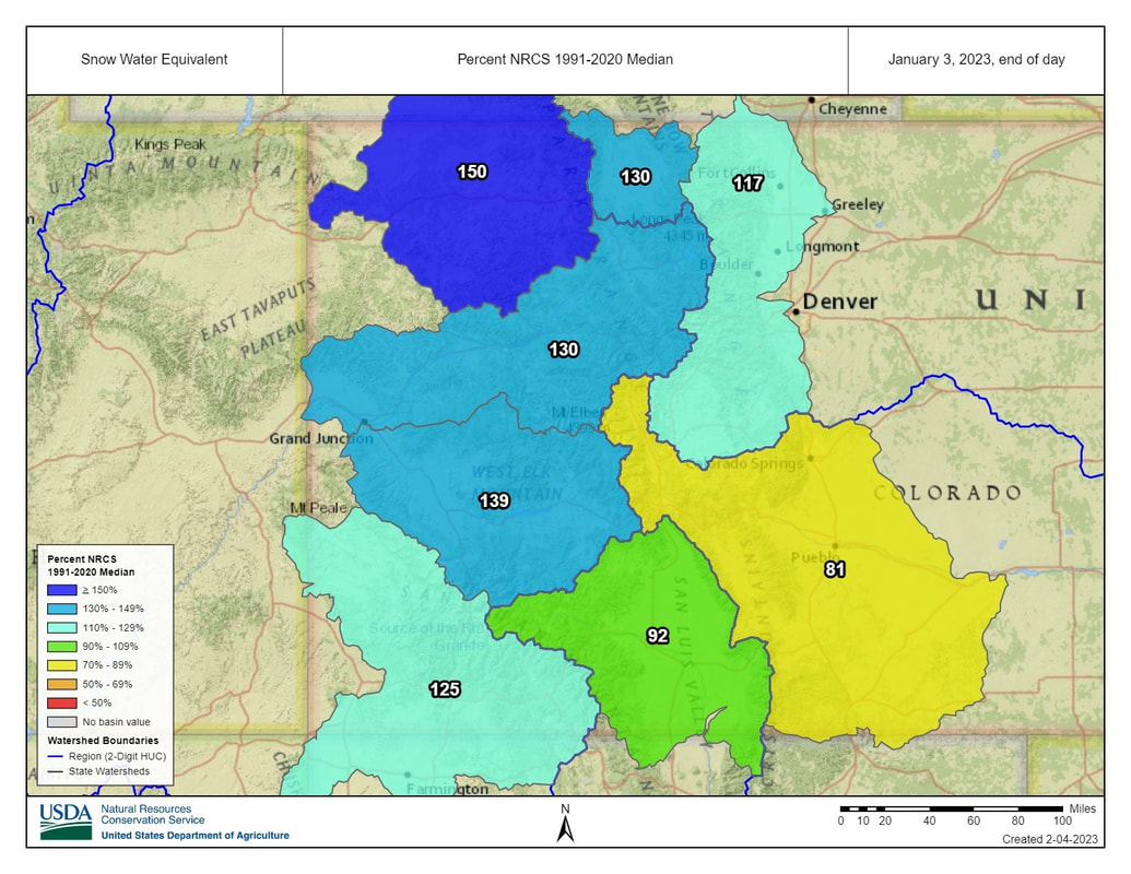 ARWC River Report Arkansas Basin Drought Lessens But Snowpack Remains   Snow Water Equivalent Percent Nrcs 1991 2020 Median January 3 2023 Orig 