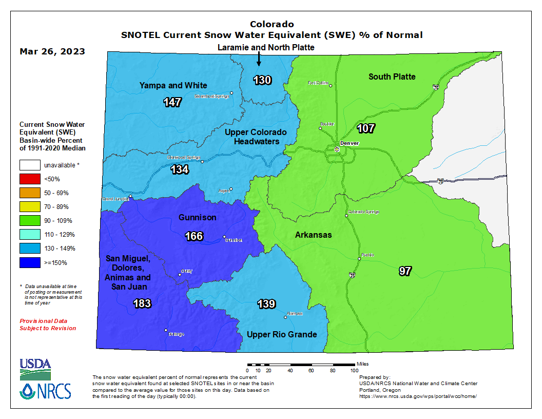 State’s Snowpack Improves – Especially West of the Divide