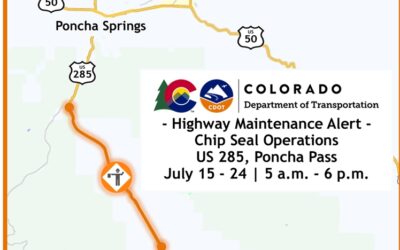 CDOT Continues Chip Seal Operation on Highway 285 Over Poncha Pass