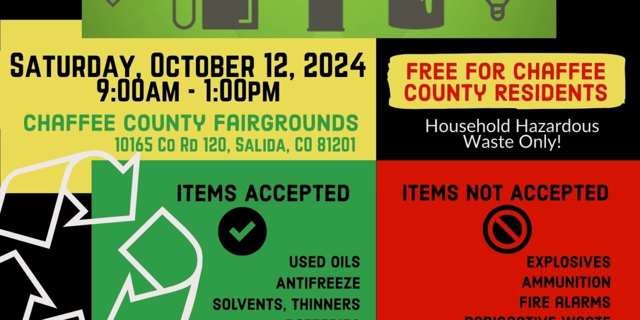 Household Hazardous Waste Recycling Day in Chaffee County – Saturday