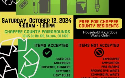 Household Hazardous Waste Recycling Event – Free for Chaffee County Residents