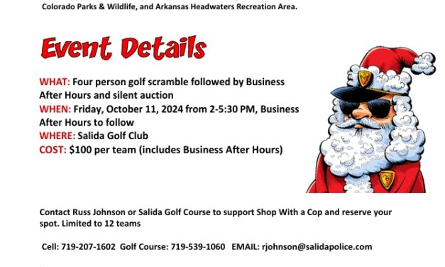 Support Chaffee County Shop With a Cop Program at Salida Golf Scramble and Business After Hours