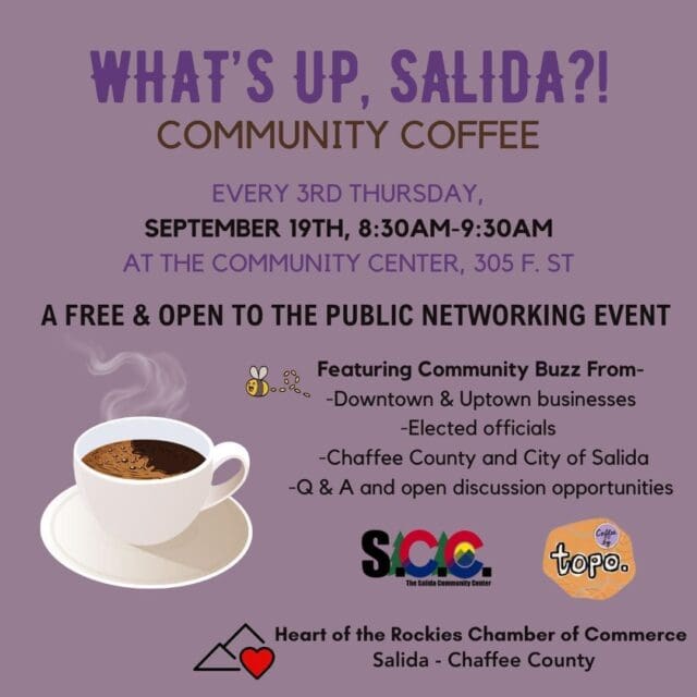 Heart of the Rockies Chamber Hosts “What’s Up Salida” Community Coffee Tomorrow