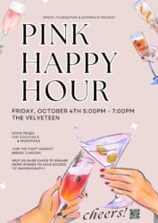 Pink Happy Hour tonight at the Velveteen from 5PM to 7PM