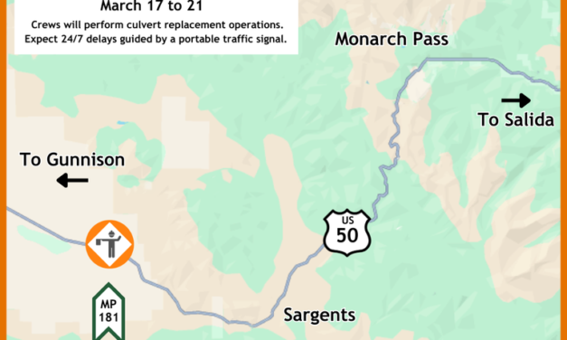 Motorists traveling US 50 between Gunnison and Salida can expect brief delays next week