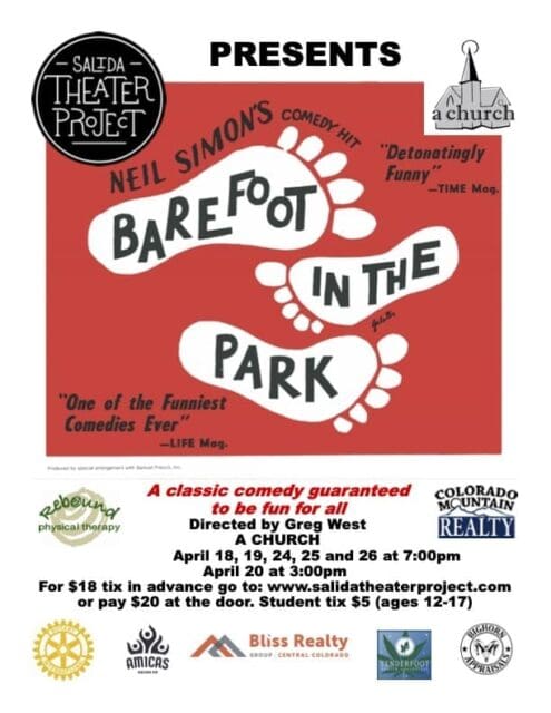 Salida Theatre Project Presents ‘Barefoot in the Park’ This Weekend