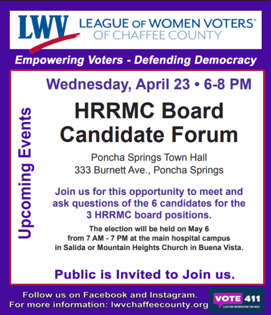 League of Women Voters to Host HRRMC Board Candidate Forum Wednesday