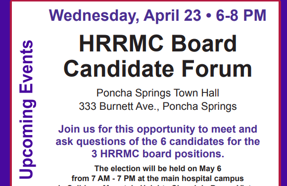League of Women Voters to Host HRRMC Board Candidate Forum Wednesday