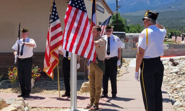 Eagle Scout Finn Blackburn Dedicates American Flags at Salida School District Buildings