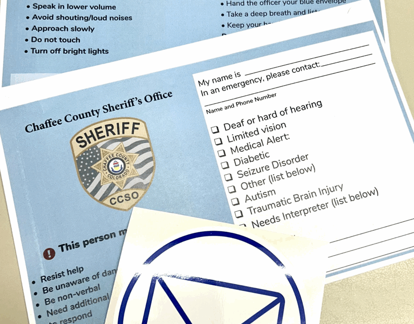 Chaffee County Sheriff’s Office is officially launching the Blue Envelope Program