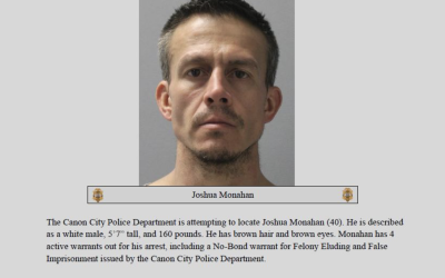 Cañon City Police Seek Public’s Help Locating Joshua Monahan