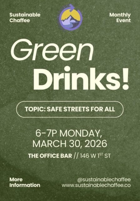 Sustainable Chaffee to Host ‘Green Drinks’ Event Focused on Safe Streets