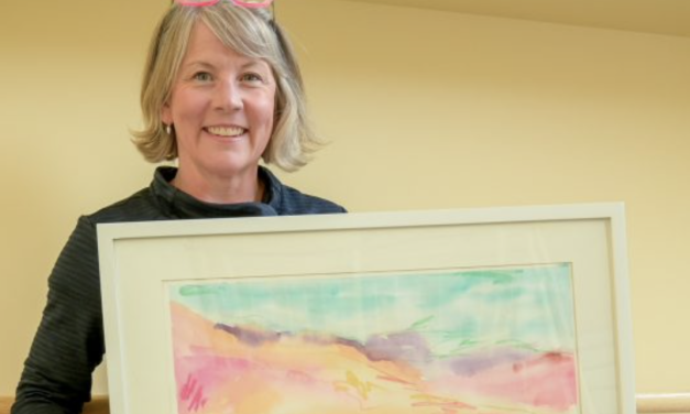 Mixed media painting exhibit by Salida artist Kerstin Stock now on display at HRRMC
