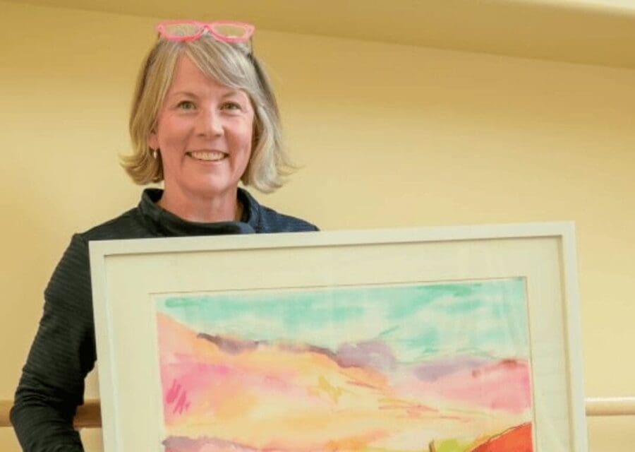 Mixed media painting exhibit by Salida artist Kerstin Stock now on display at HRRMC